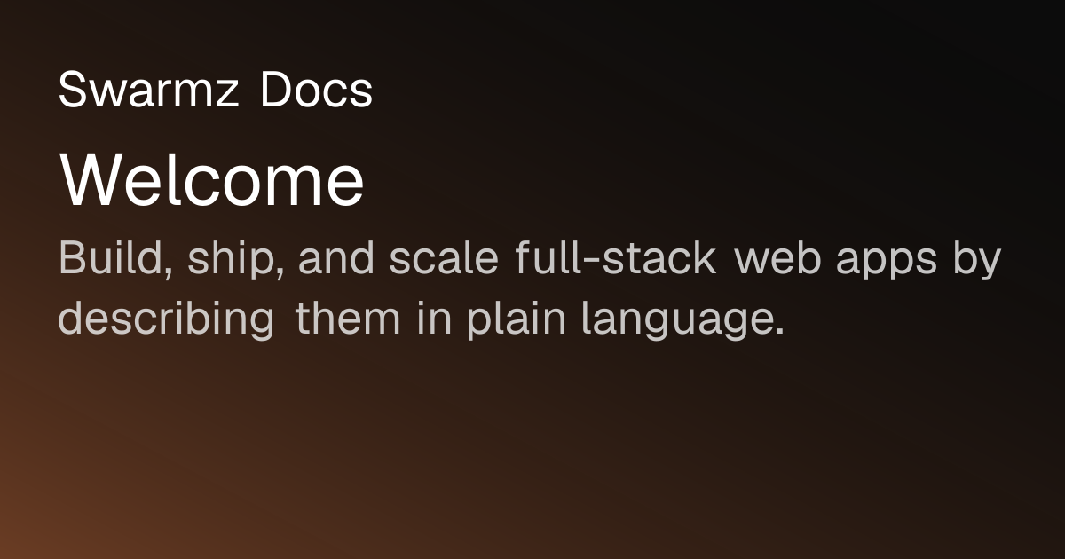 Welcome · Swarmz Docs